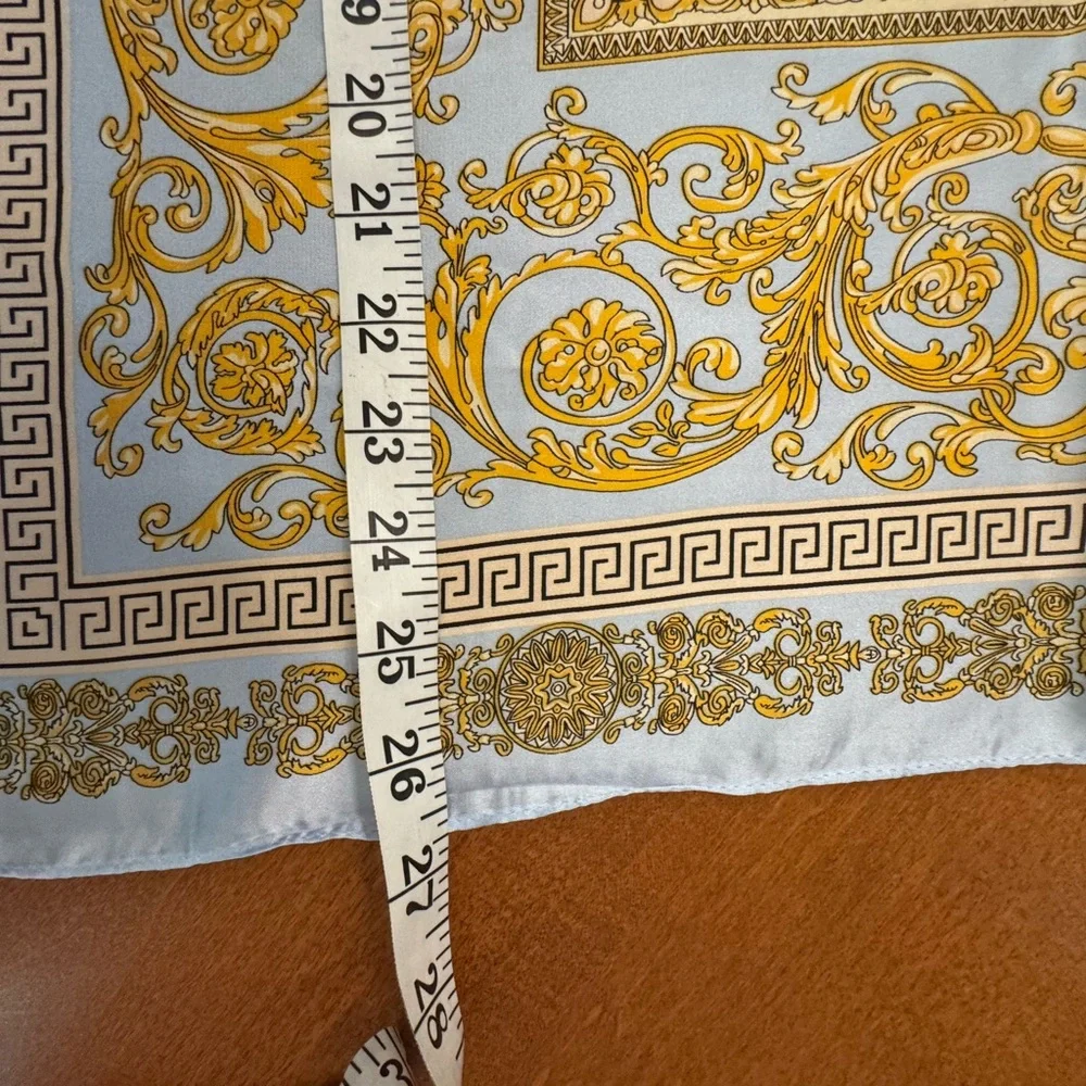 Elegant Gold and Blue Scarf 123